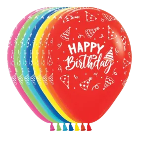 11" Happy Birthday Hats Sempertex Latex | 50 Count - Dropship (Shipped By Betallic)