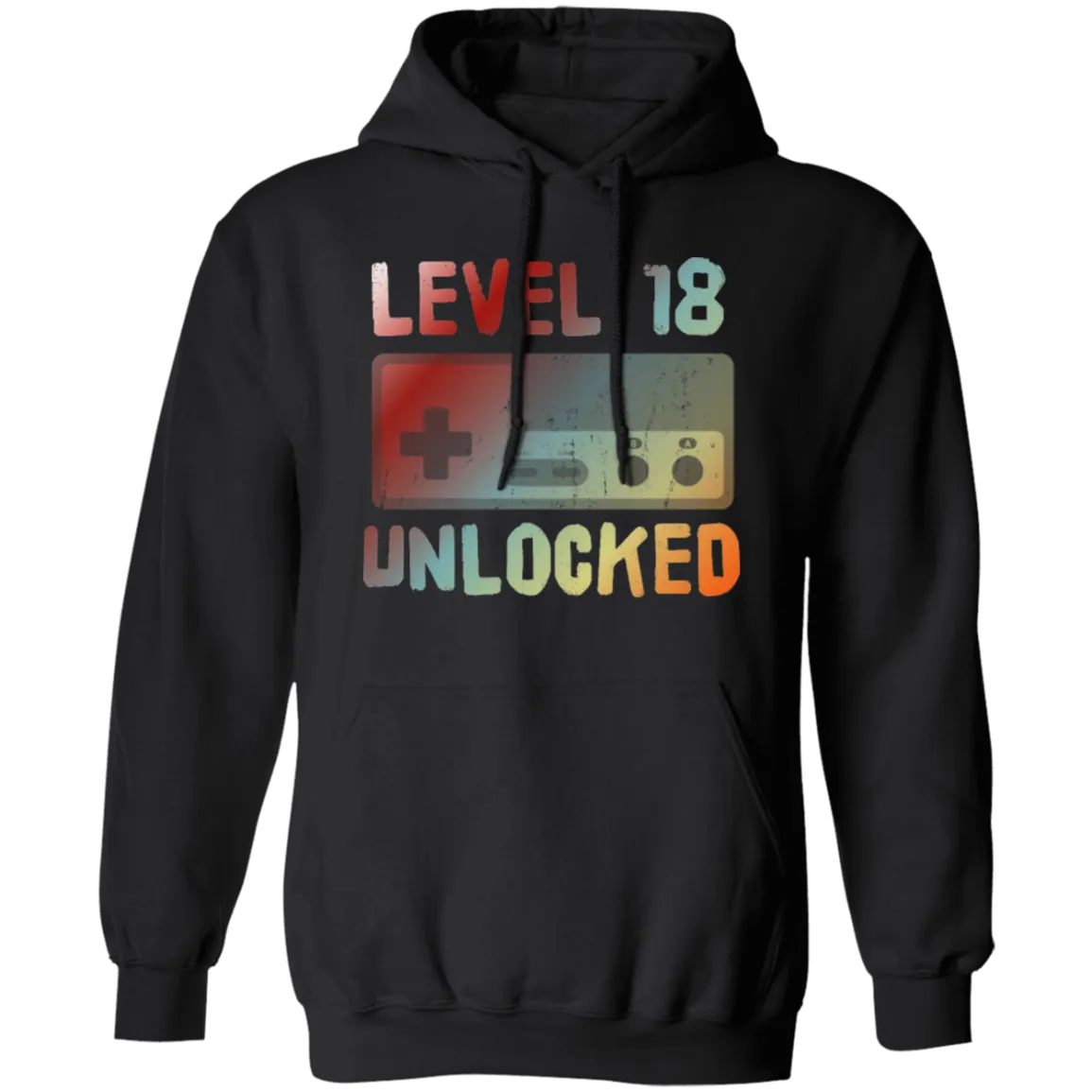 18th Birthday, 18 Years Old, Level 18 Unlocked, Rainbow Cassette Love Pullover Hoodie