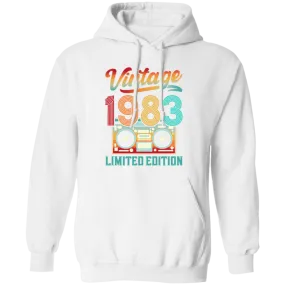 1983 Limited Edition, Vintage Cassette, 1983 Birthday Pullover Hoodie