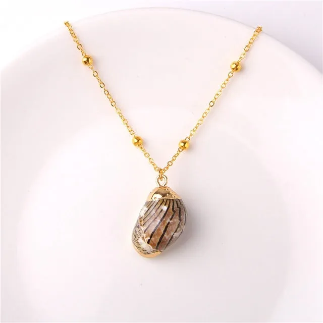 2019 Boho Conch Shells Necklace Sea Beach Shell Pendant Necklace For Women Collier Femme Shell Cowrie Summer Jewelry Bohemian