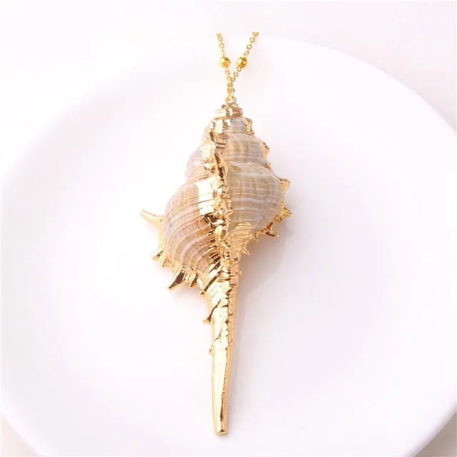 2019 Boho Conch Shells Necklace Sea Beach Shell Pendant Necklace For Women Collier Femme Shell Cowrie Summer Jewelry Bohemian