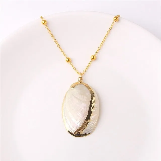 2019 Boho Conch Shells Necklace Sea Beach Shell Pendant Necklace For Women Collier Femme Shell Cowrie Summer Jewelry Bohemian