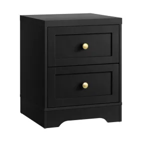 2X Bedside Tables Hamptons Furniture Black