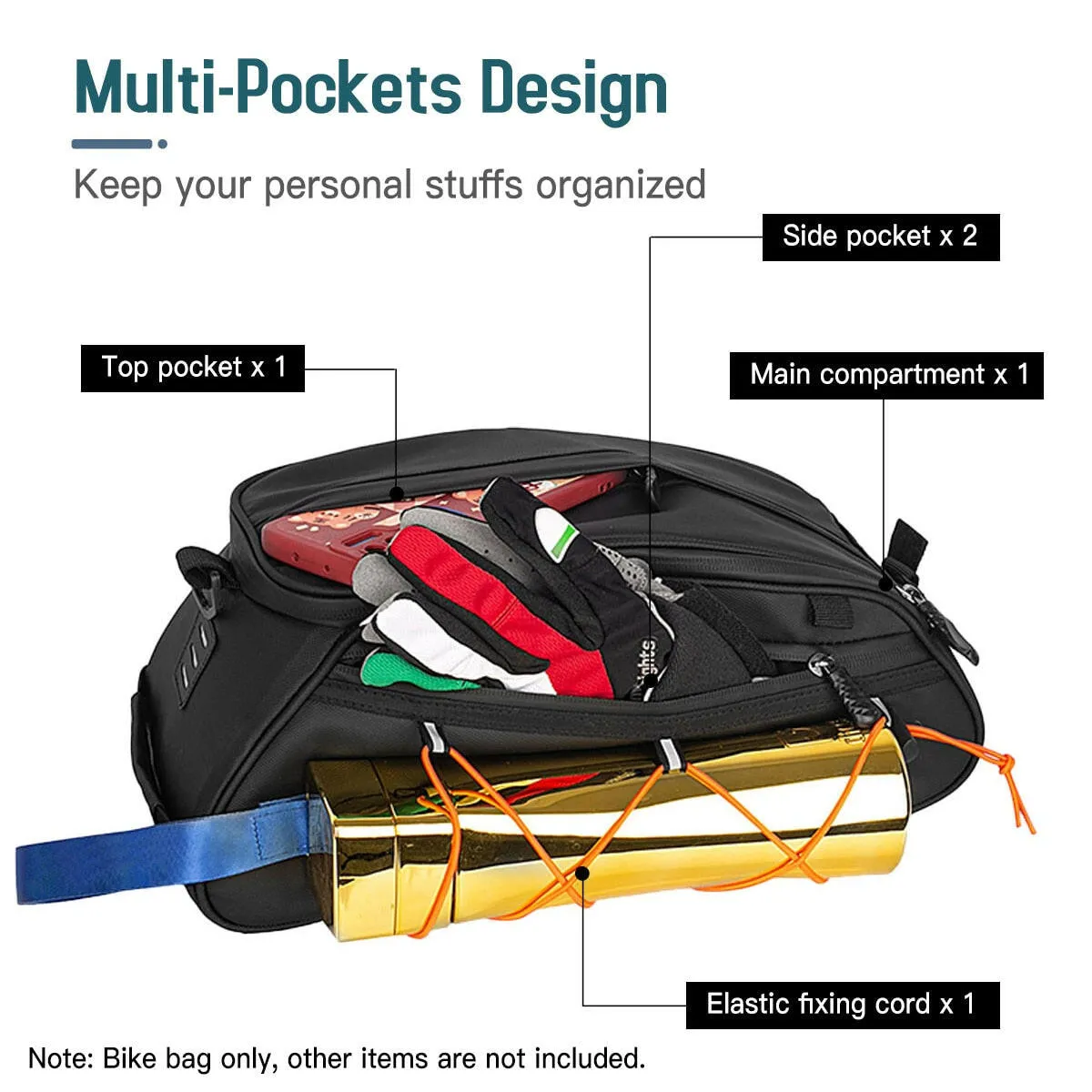 3-in-1 Bike Rack Bag Trunk Bag Waterproof Bicycle Rear Seat Bag with 2 Side Hanging Cooler Bags Cycling Cargo Luggage Bag