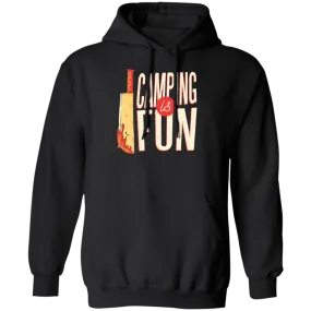 A Bloody Knife Saying Camping Is Fun Funny And Sacrastic Camper Outdoor Pullover Hoodie