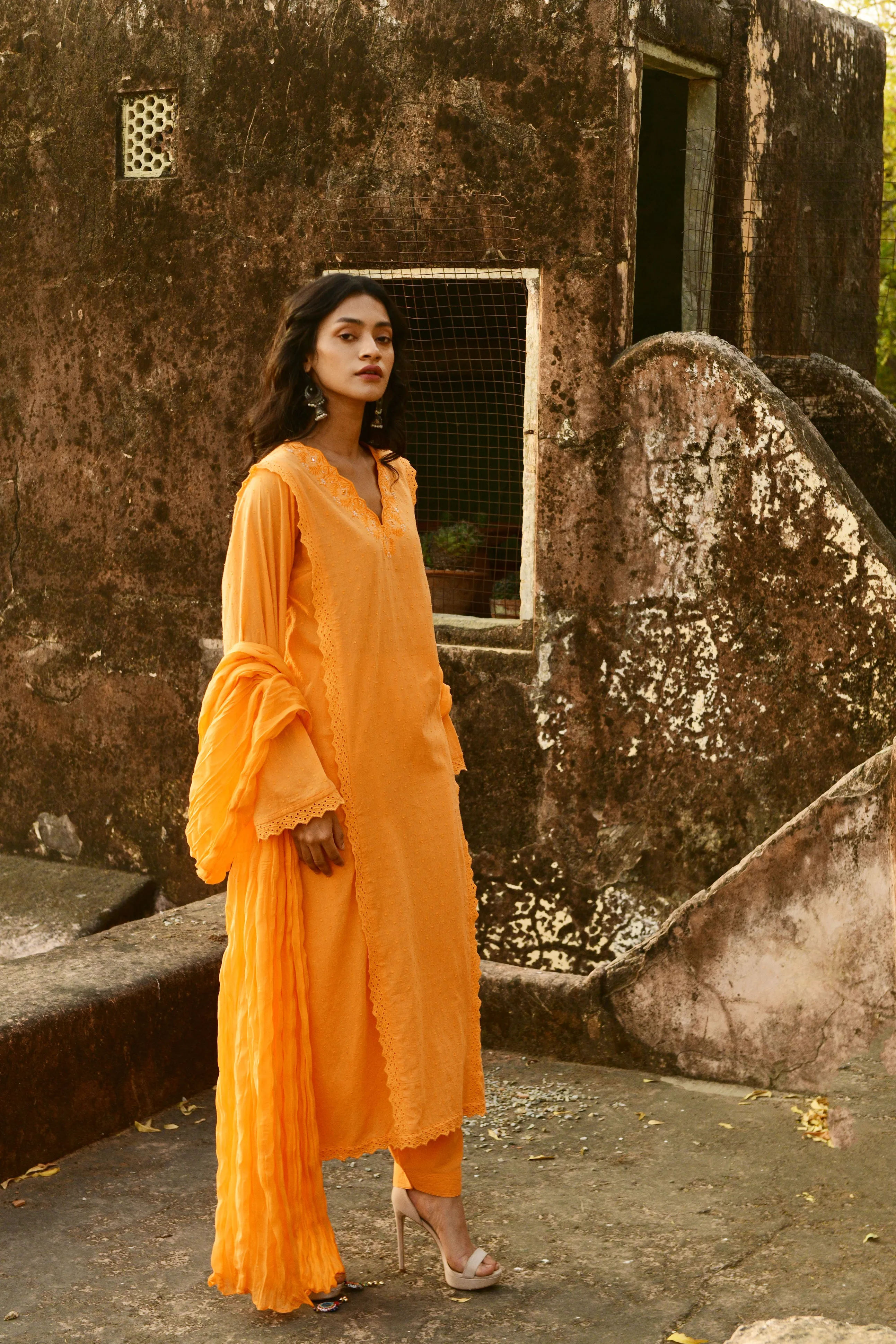 Aaravi Orange Suit Set