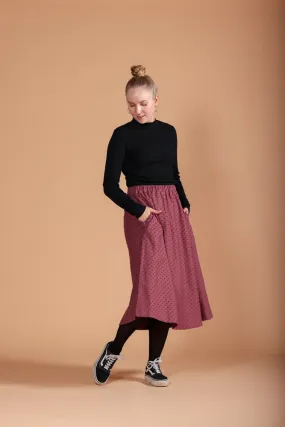 Ana Skirt Rose Brown Dot