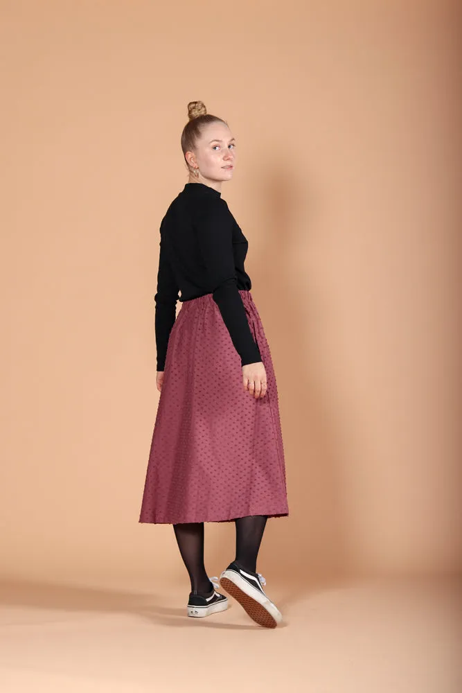 Ana Skirt Rose Brown Dot