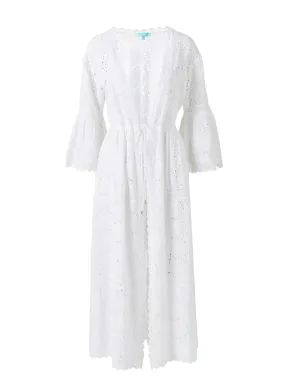 Ava Long Broderie Kimono White