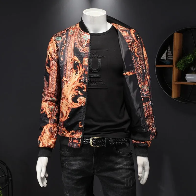 Bad Ass Gold Abstract Painting Black Bomber Jacket