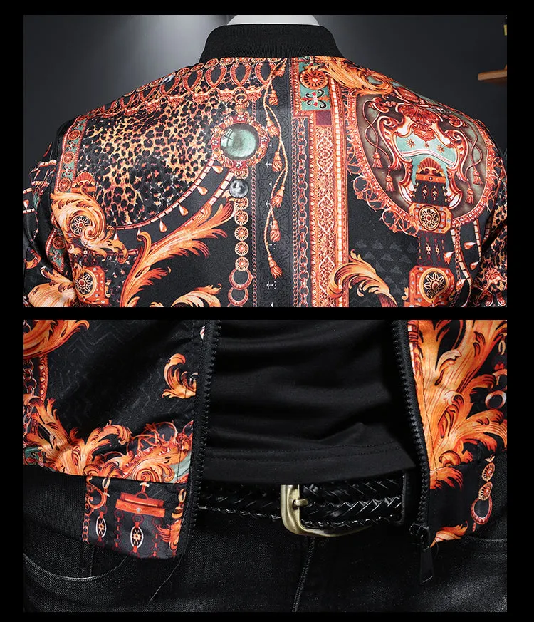 Bad Ass Gold Abstract Painting Black Bomber Jacket