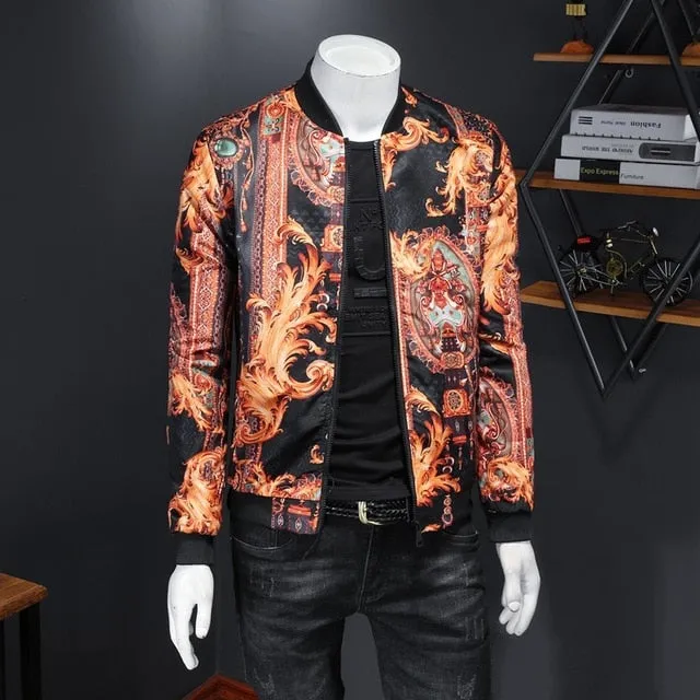 Bad Ass Gold Abstract Painting Black Bomber Jacket