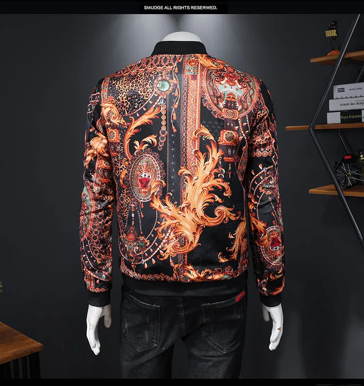 Bad Ass Gold Abstract Painting Black Bomber Jacket