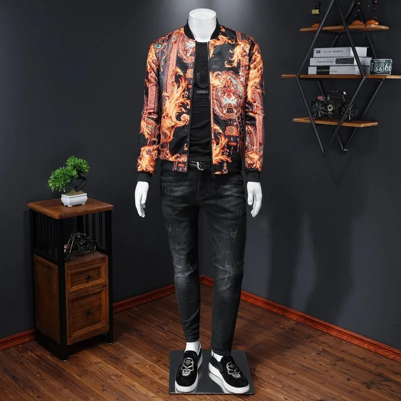 Bad Ass Gold Abstract Painting Black Bomber Jacket