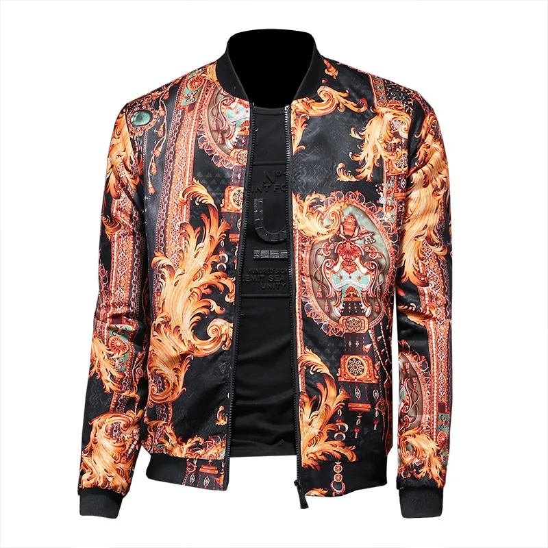 Bad Ass Gold Abstract Painting Black Bomber Jacket