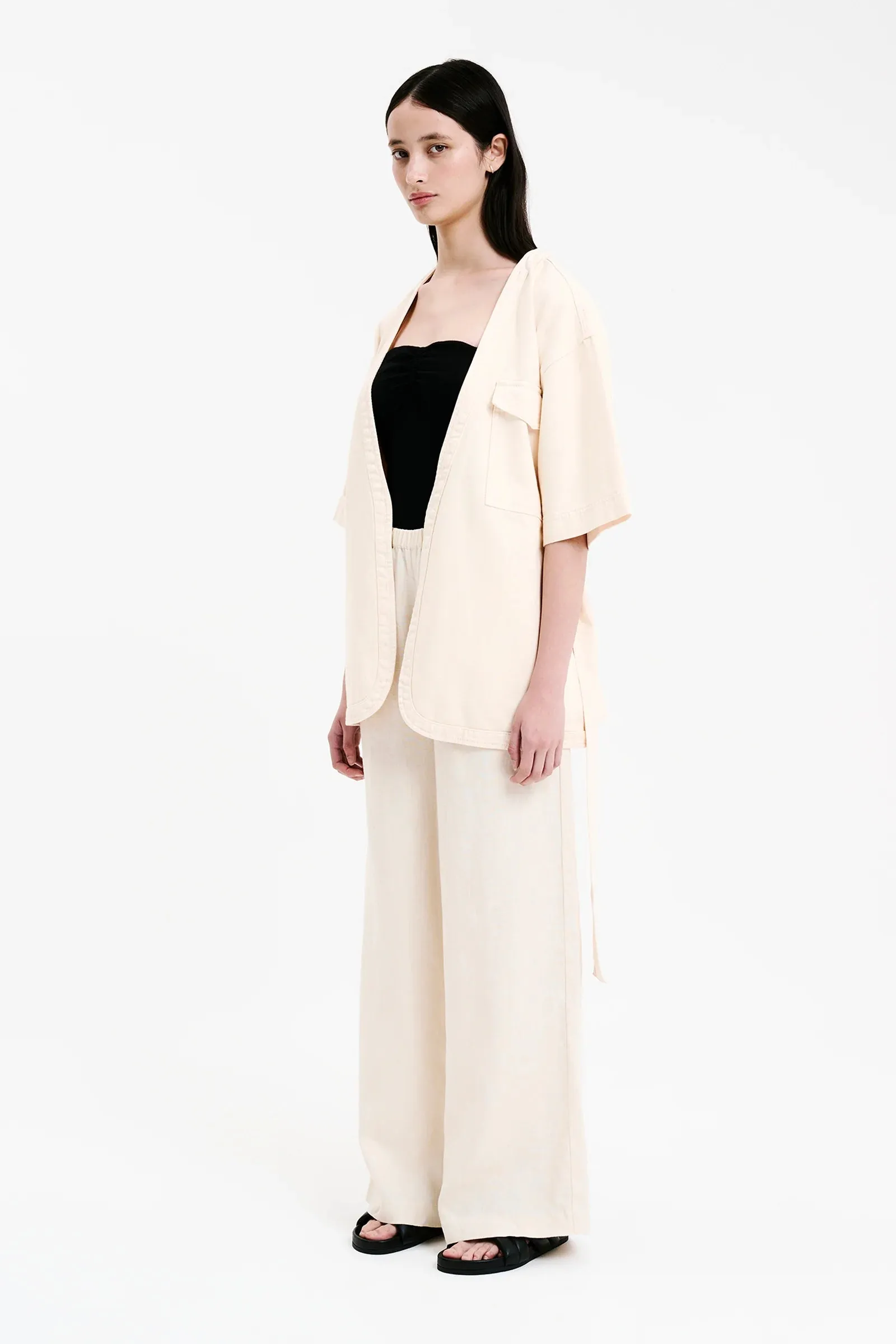 Blaise Tie Front Jacket Cloud