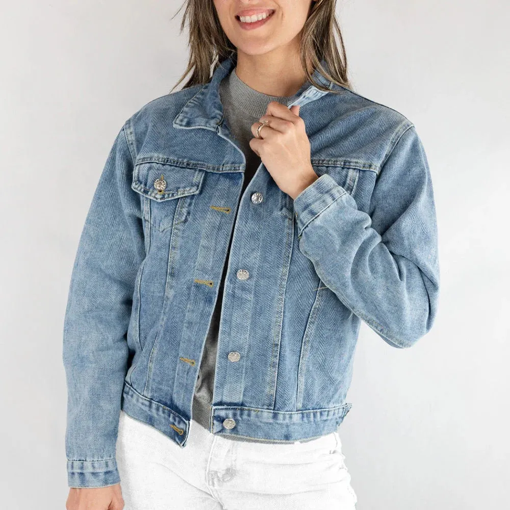 (Blue Denim) Blue Bridal Jacket Gift