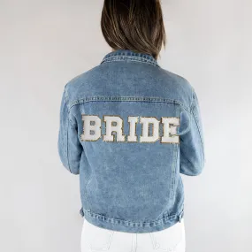 (Blue Denim) Blue Custom Bridal Jean Jacket