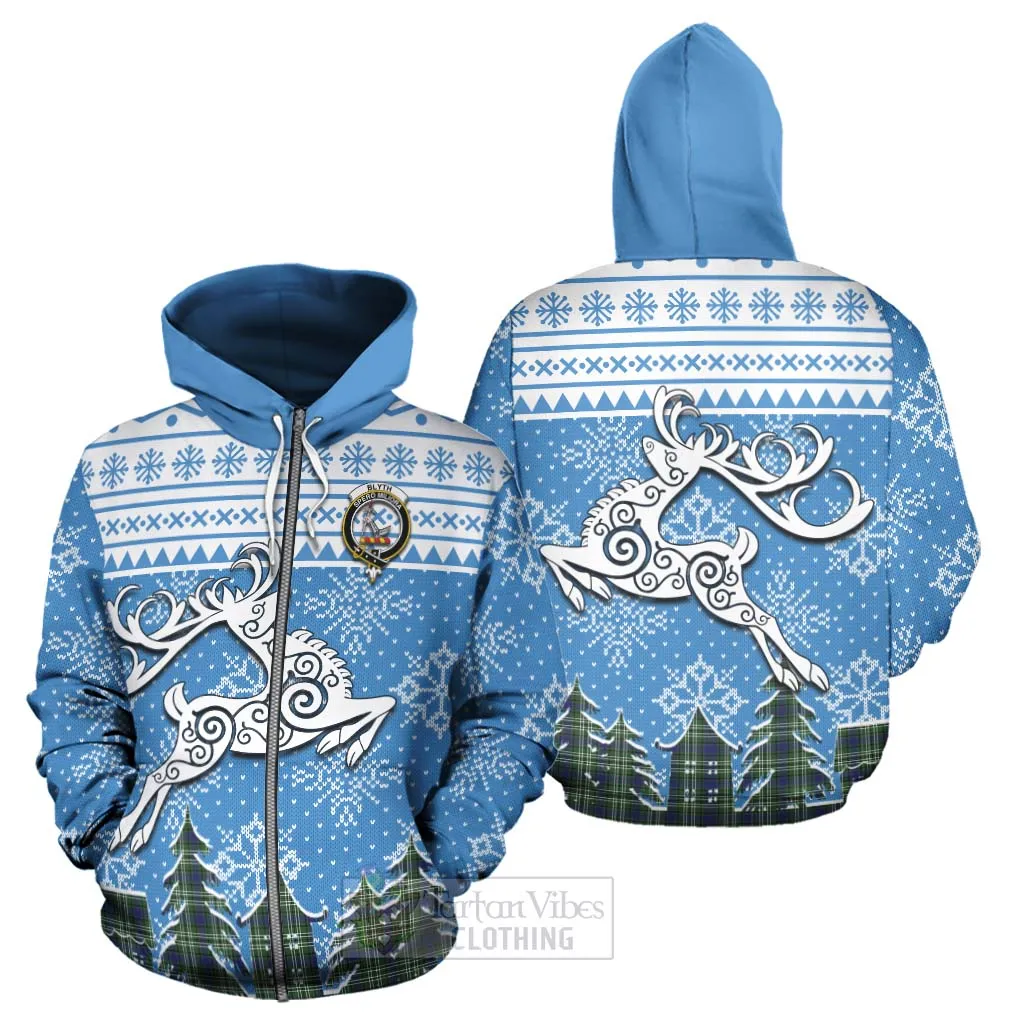 Blyth Clan Christmas Hoodie Celtic Reindeer Style