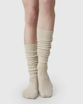 Bodil Chunky Wool Knee-Highs Oat