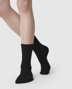 Bodil Chunky Wool Socks Black