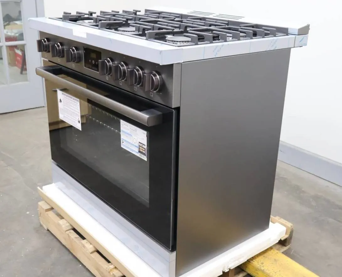 Bosch 36" Black Stain 3.4 Cu.Ft 800 Series 6 Sealed Burners Gas Range HGS8645UC