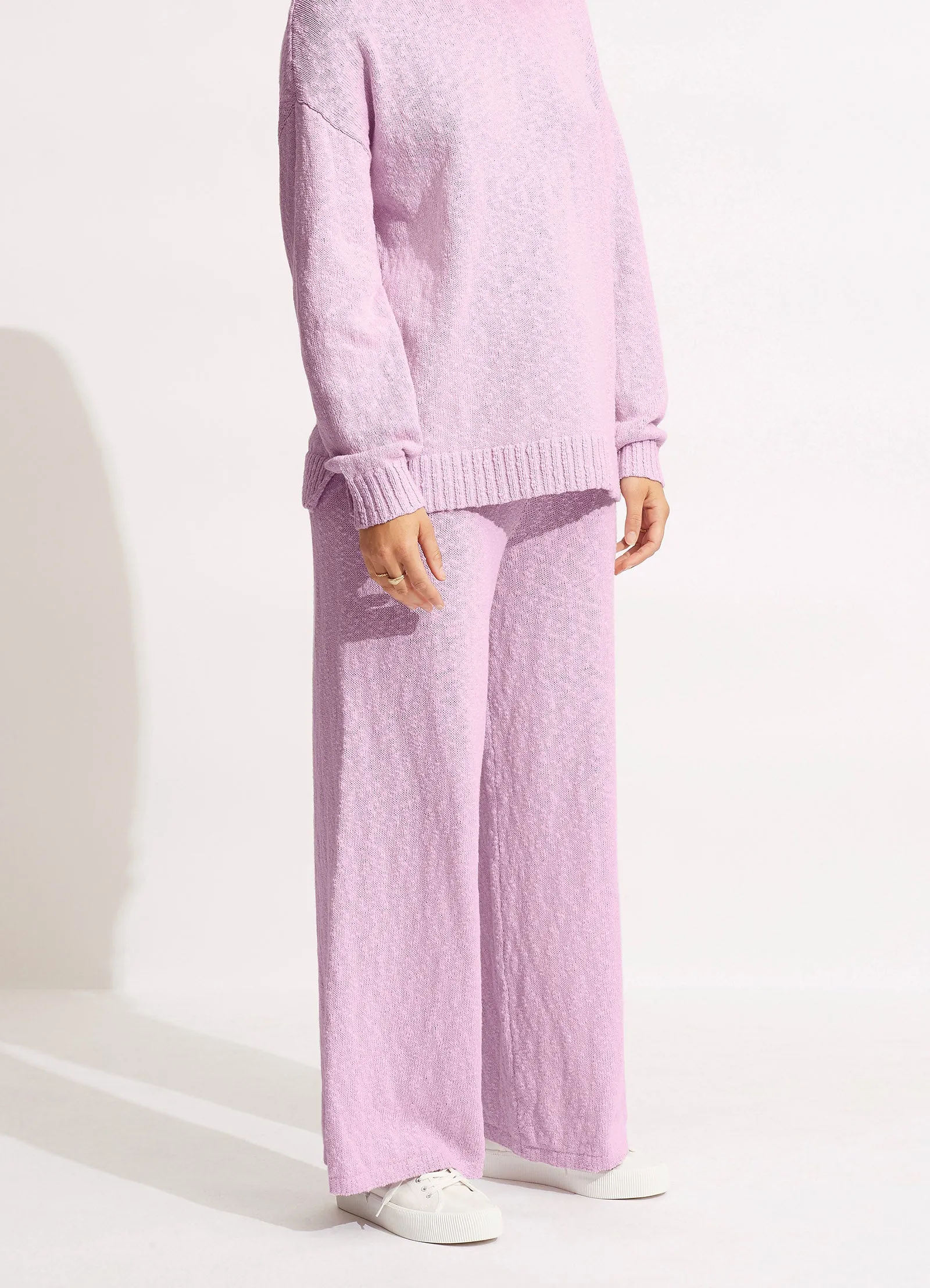 Boucle Knit Pant  - Lilac