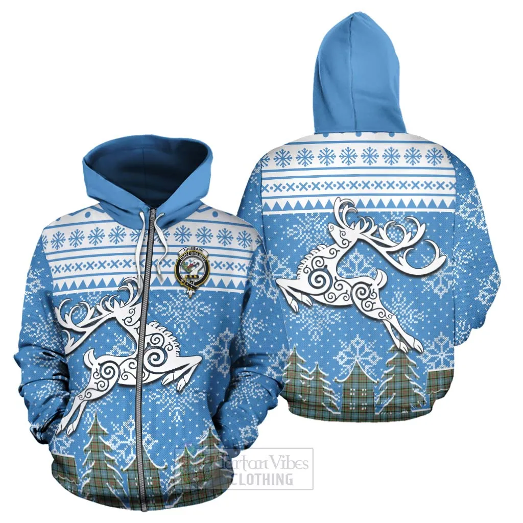 Brisbane Clan Christmas Hoodie Celtic Reindeer Style