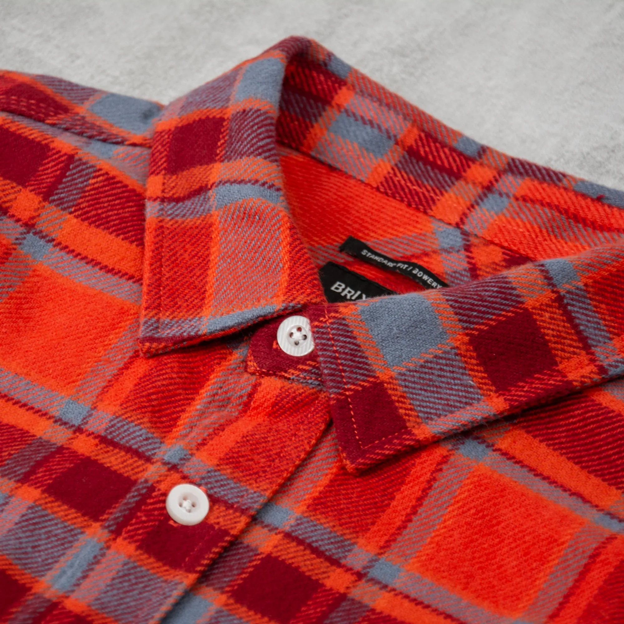 Brixton Bowery L/S Flannel Shirt - Barn Red / Flint Blue / Dark Burgundy