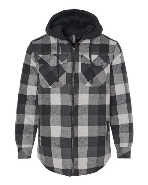 Burnside Men's Quilted Flannel Hooded Jacket