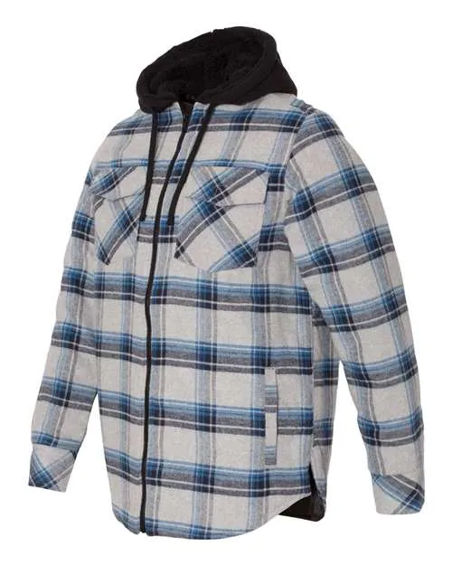 Burnside Men's Quilted Flannel Hooded Jacket