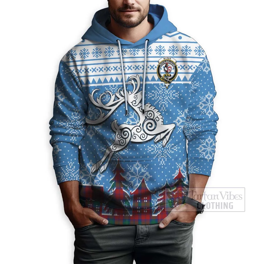 Byres (Byses) Clan Christmas Hoodie Celtic Reindeer Style