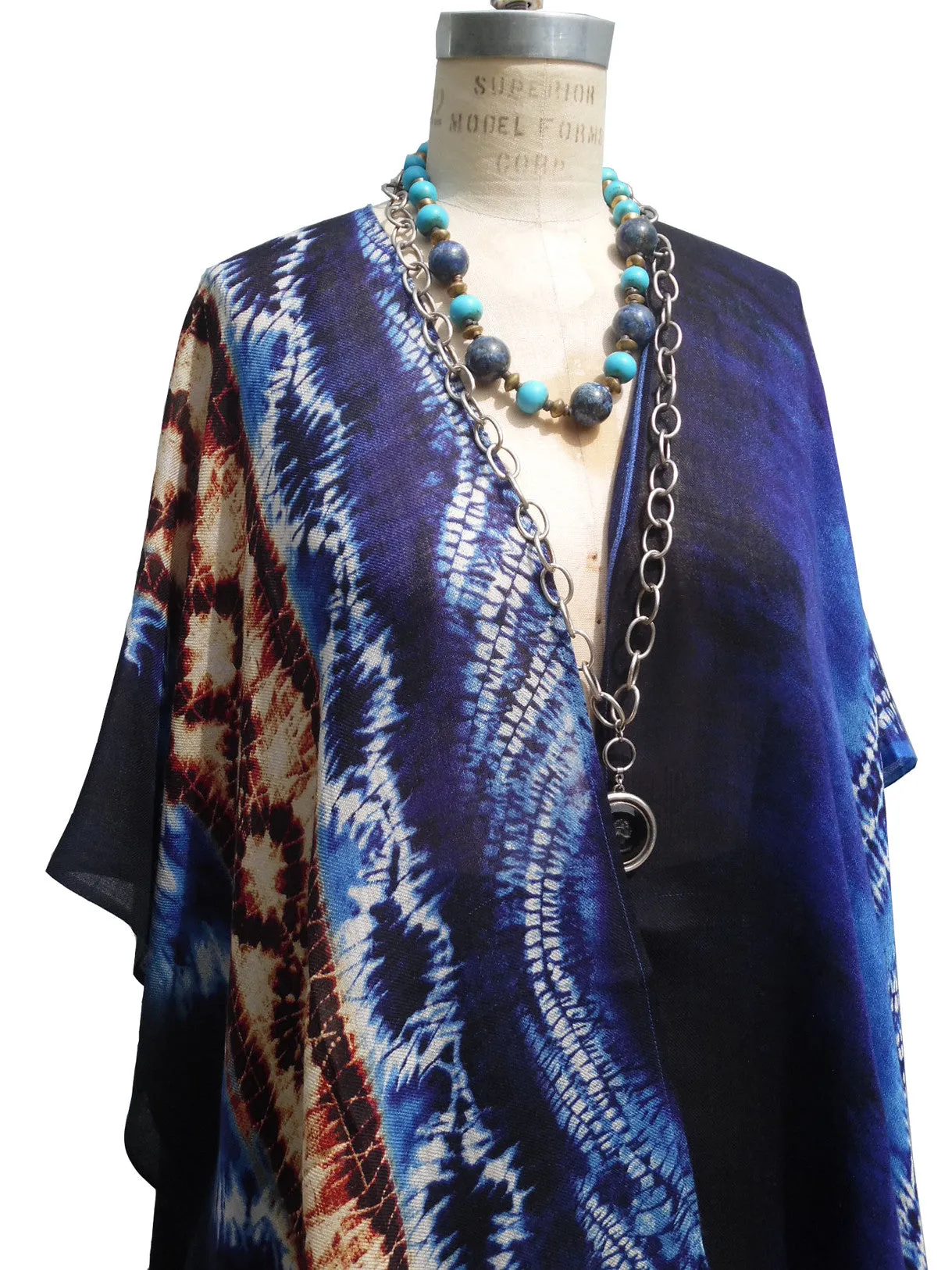 Cape Shawl Silk And Cashmere Charcoal Silver