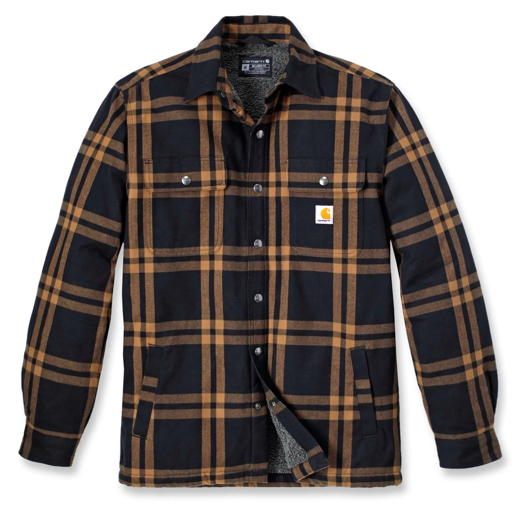 Carhartt Relaxed Fit Flannel Sherpa-Lined Shirt Jacket