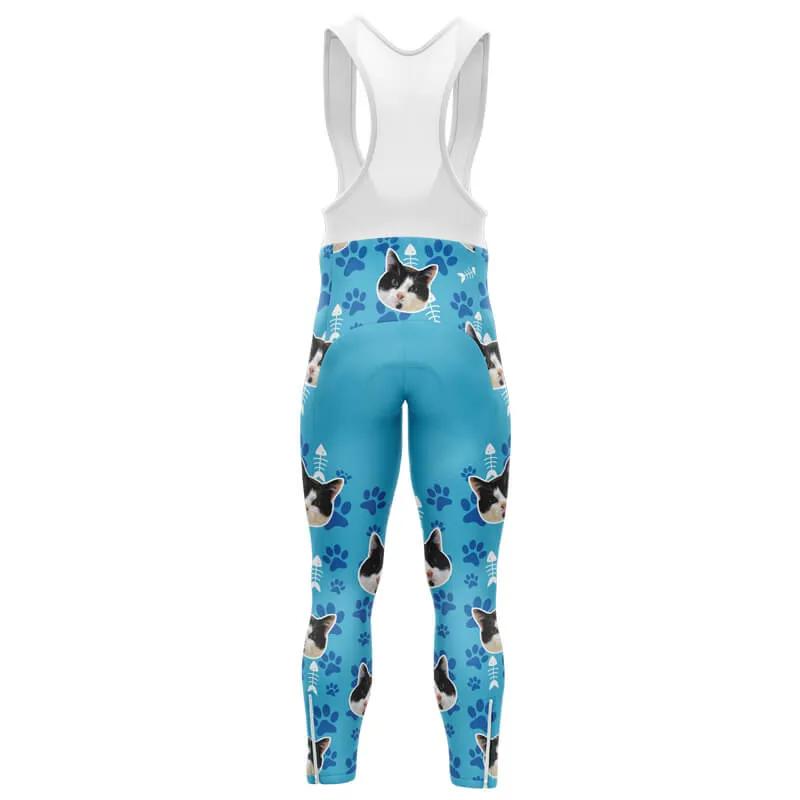 Cat Custom Face Bib & Shorts (Blue)