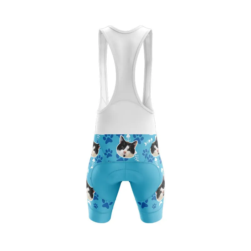 Cat Custom Face Bib & Shorts (Blue)