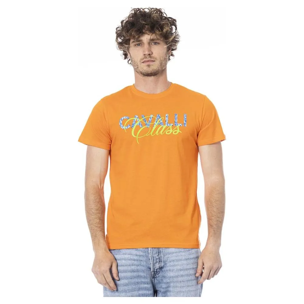 Cavalli Class Orange Cotton Men T-Shirt