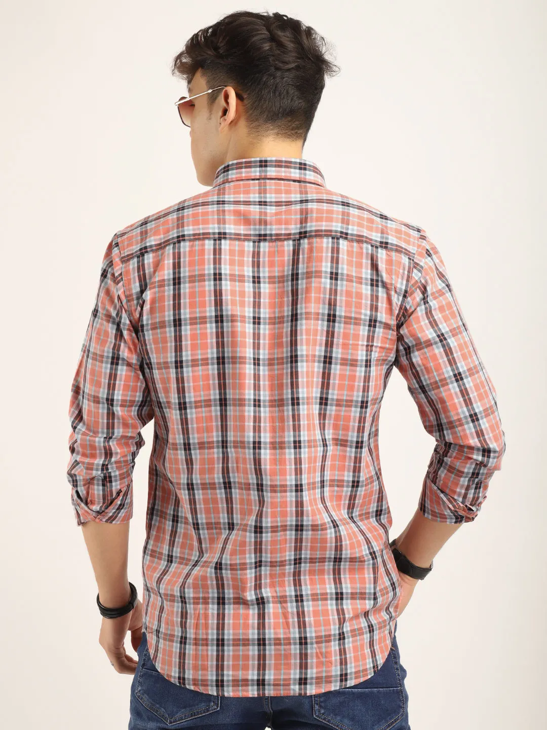 Charles Twill Orange Full Sleeve Shirt