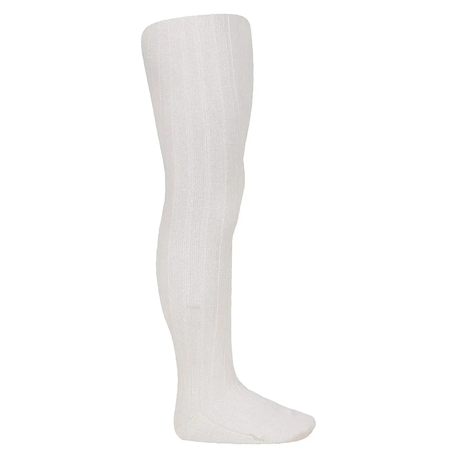 CÓNDOR Wool Blend Ribbed Tights- Ivory