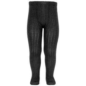 Cóndor Wool Tights Rib Black