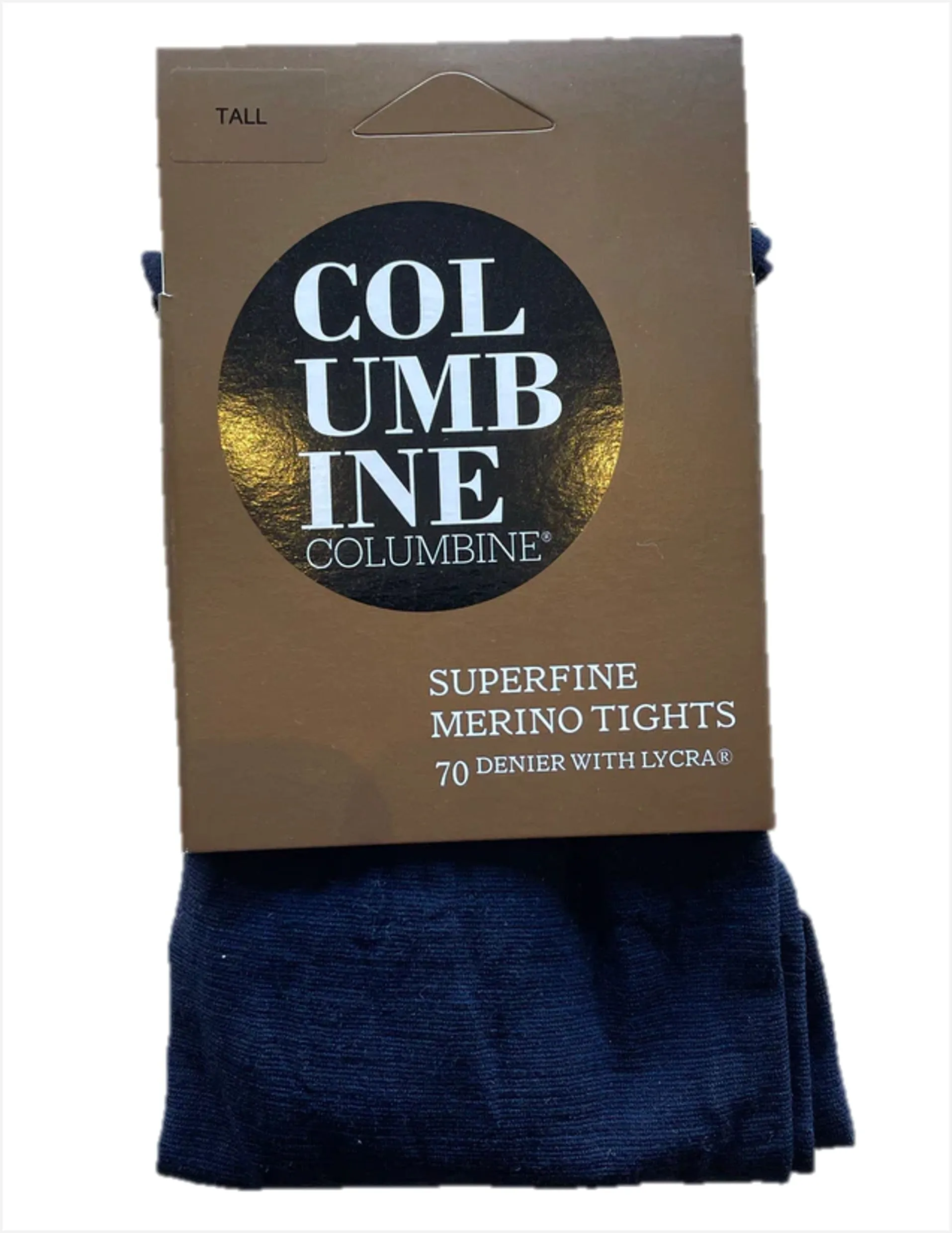 Columbine 332 Plain 70% Woolen Tights Ink (Blue)