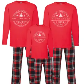 Comfort & Joy Yuletide Personalised LS Tee Pyjamas- Red