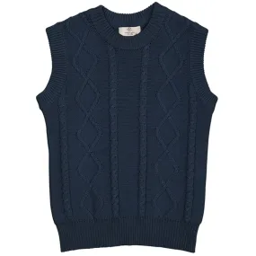 Copenhagen Colors Navy Knitted Cable Vest