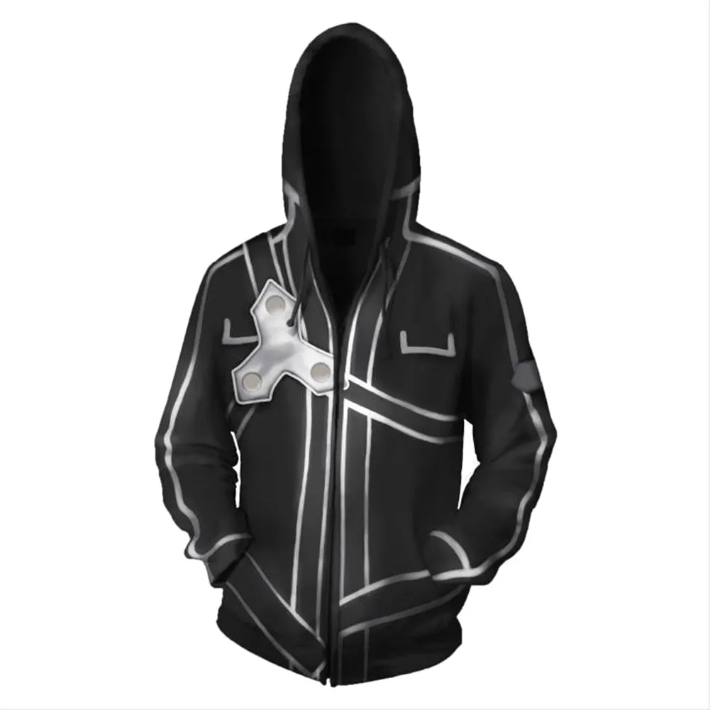 Costume Halloween Cosplay Zip Up Jacket Pullover Hoodie