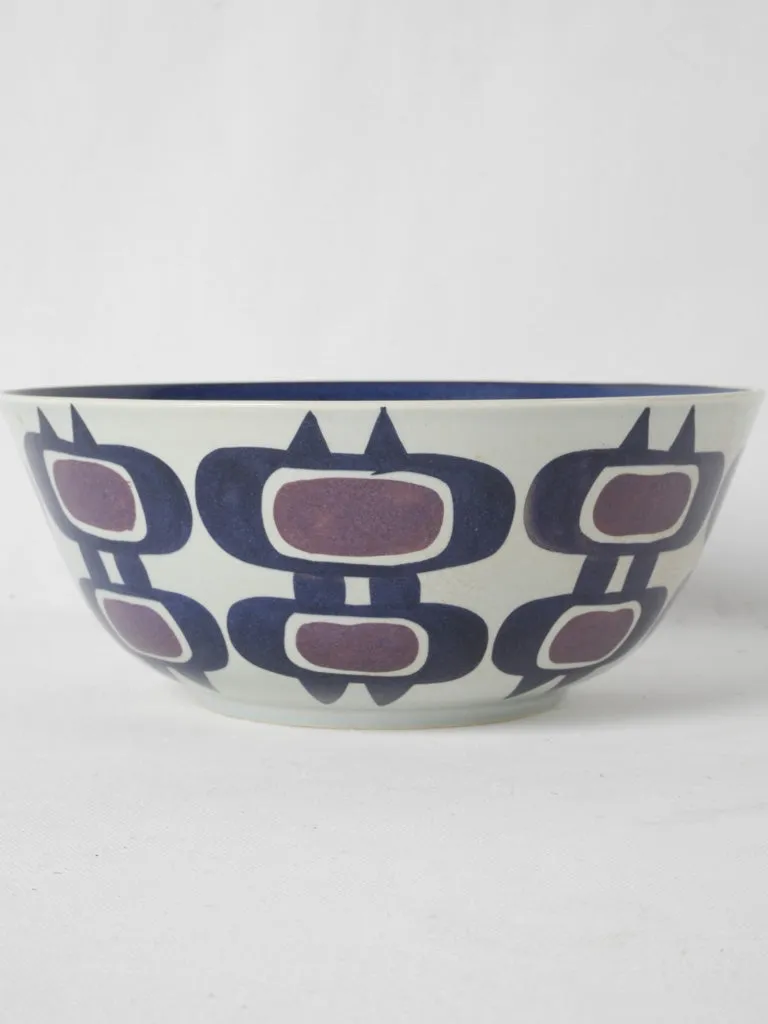 Danish bowl w. blue and purple Inge-Lise Koefoed (1939-) 10¾"