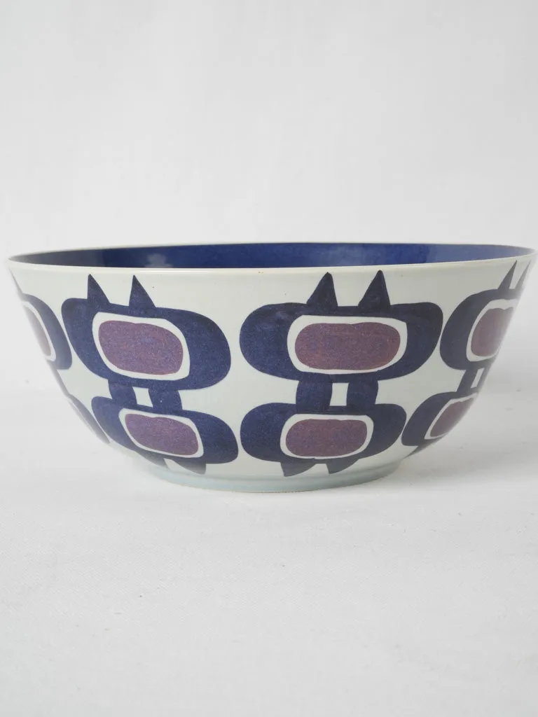 Danish bowl w. blue and purple Inge-Lise Koefoed (1939-) 10¾"