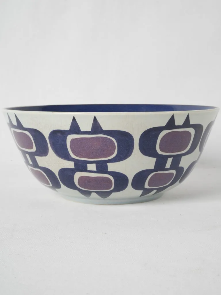 Danish bowl w. blue and purple Inge-Lise Koefoed (1939-) 10¾"