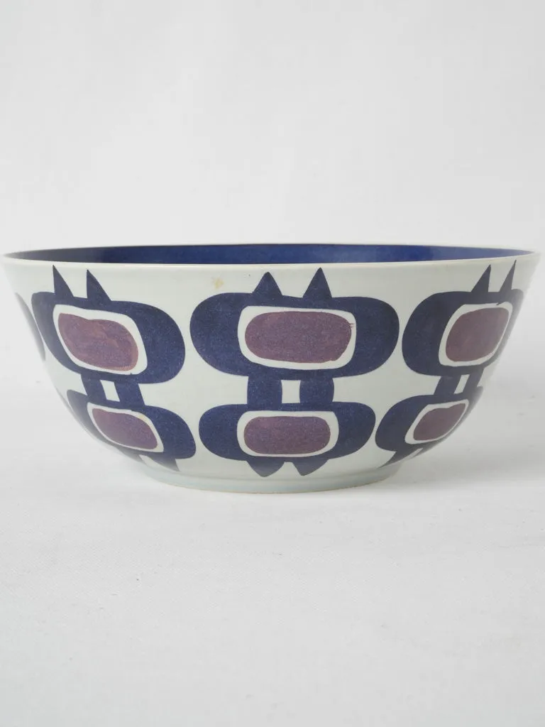 Danish bowl w. blue and purple Inge-Lise Koefoed (1939-) 10¾"