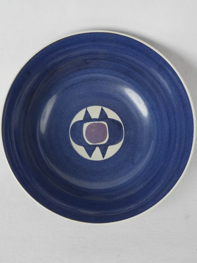 Danish bowl w. blue and purple Inge-Lise Koefoed (1939-) 10¾"