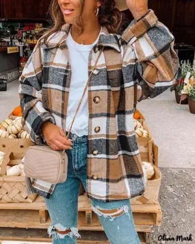 Deanwangkt - Loose Check Long Sleeve Shirt Coats